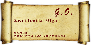 Gavrilovits Olga névjegykártya