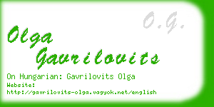 olga gavrilovits business card